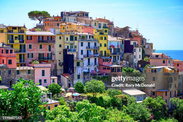 corniglia, riviera de levanto, cinque terre, liguria, italy - corniglia stock pictures, royalty-free photos & images