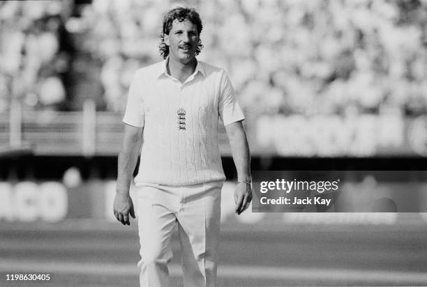 English cricket commentator and cricketer Ian Botham of Somerset County Cricket Club, UK, 16th June 1984.