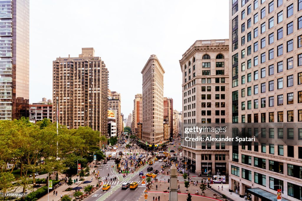New York skyline with Broadway, Fifth Avenue and Flatiron Building