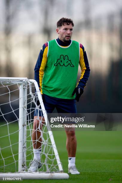 Danny Drinkwater of Aston Villa in action during a training session at Bodymoor Heath training ground on January 10, 2020 in Birmingham, England.