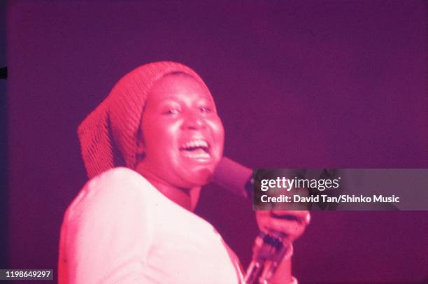 Aretha Franklin, on stage at Fillmore West, San Francisco, California, United States, March 1971.