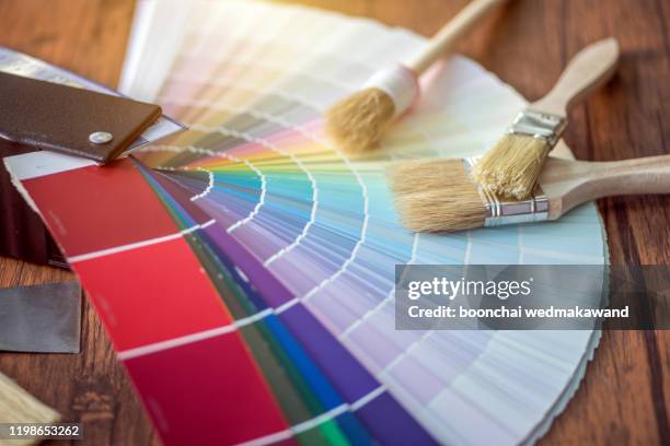 color palette, guide of paint samples catalog - embellished suit stock pictures, royalty-free photos & images