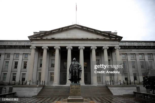United States Treasury Department building is seen in Washington, DC, United States on February 04, 2020.