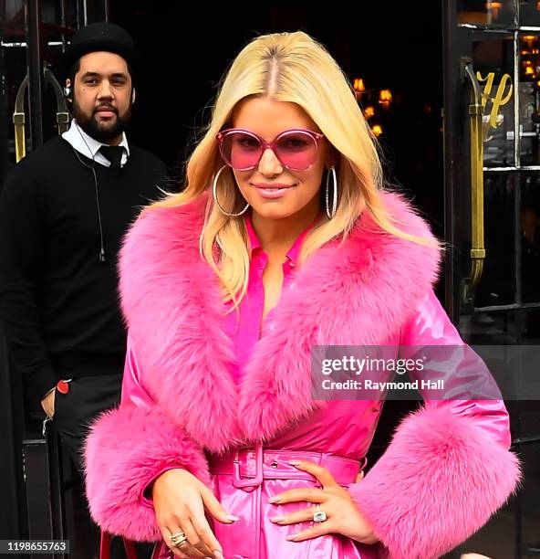 Actress, singer and designer Jessica Simpson is seen in soho on February 4, 2020 in New York City.