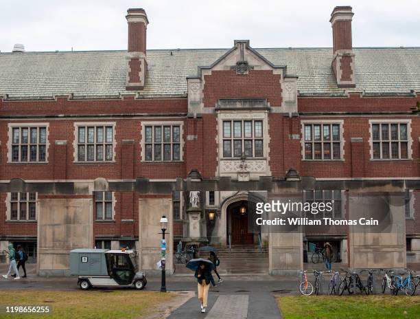 Students walk on campus at Princeton University on February 4, 2020 in Princeton, New Jersey. The university said over 100 students, faculty, and...