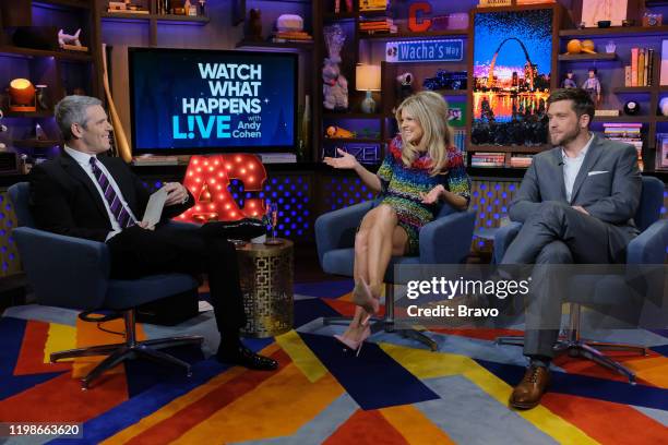 Episode 17020 -- Pictured: Andy Cohen, Arden Myrin, Adam Glick --