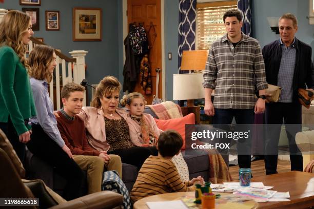 Maggie Lawson, Ashley Boettcher, Connor Kalopsis, guest star Caroline Aaron, Oakley Bull, Jack Stanton, Jason Biggs and guest star Tony Danza in the...