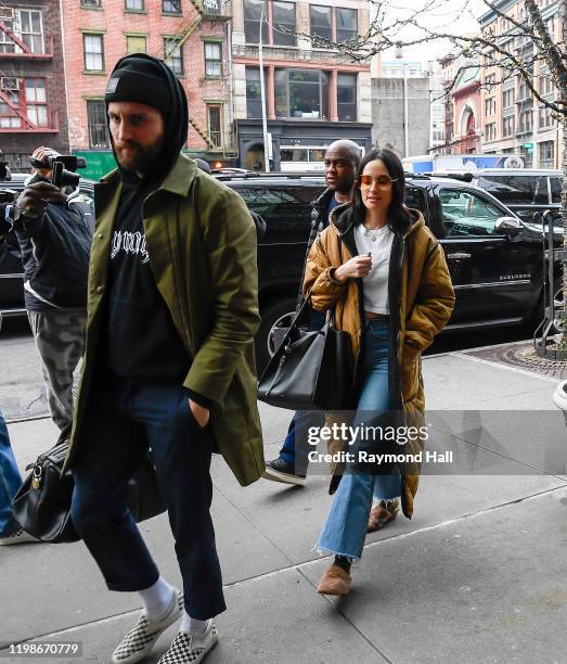 Kacey Musgrave and Ruston Kelly are seen walking in soho on February 4, 2020 in New York City.