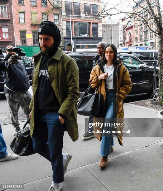 Kacey Musgrave and Ruston Kelly are seen walking in soho on February 4, 2020 in New York City.