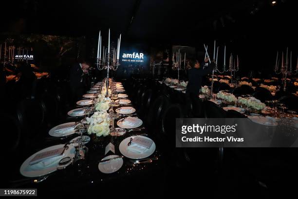 Details during the amfAR Gala Mexico City 2020 on February 04, 2020 in Mexico City, Mexico.
