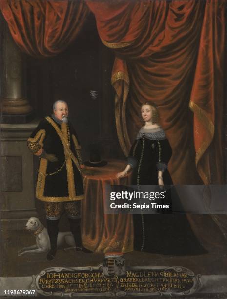 Johan Georg I and Magdalena Sibylla, Johan Georg I, 1585-1656, Curious of Saxony, Magdalena Sibylla, 1652-1712, Princess of, painting, Magdalena...
