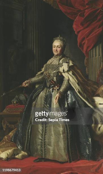 After Alexander Roslin, Catherine II, 1729-1796, Empress of Russia Princess of Anhalt-Zerbst, painting, portrait, Catherine II of Russia, oil on...