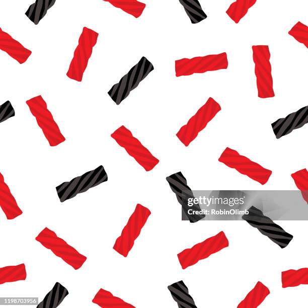 赤と黒の甘草シームレスパターン - candy samples点のイラスト素材／クリップアート素材／マンガ素材／アイコ��ン素材