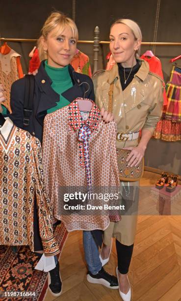 Lady Emily Compton and Olivia Buckingham attend The Lady Garden Foundation Gucci Breakfast on February 5, 2020 in London, United Kingdom.