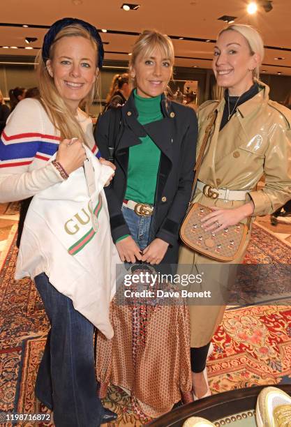 Astrid Harbord, Lady Emily Compton and Olivia Buckingham attend The Lady Garden Foundation Gucci Breakfast on February 5, 2020 in London, United...