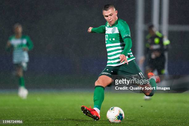 Oleksandr Zubkov of Ferencvaros in action during the Friendly Match between Ferencvaros and KRC Genk at Camilo Cano Stadium on January 10, 2020 in La...