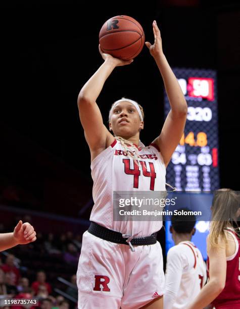 Jordan Wallace of the Rutgers Scarlet Knights shoots a free throw during a game against the Indiana Hoosiers at Rutgers Athletic Center on December...