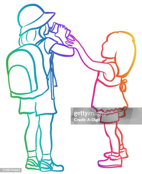 to share or not to share rainbow - sun hat white background stock illustrations
