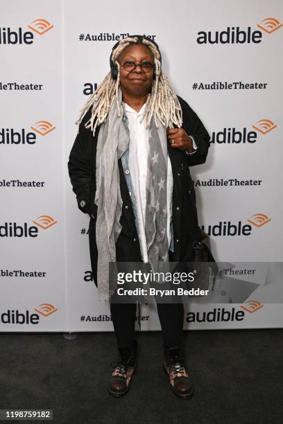 Whoopi Goldberg attends Common's "Bluebird Memories - A Journey Through Lyrics & Life" hosted by Audible at the Minetta Lane Theatre on January 10,...
