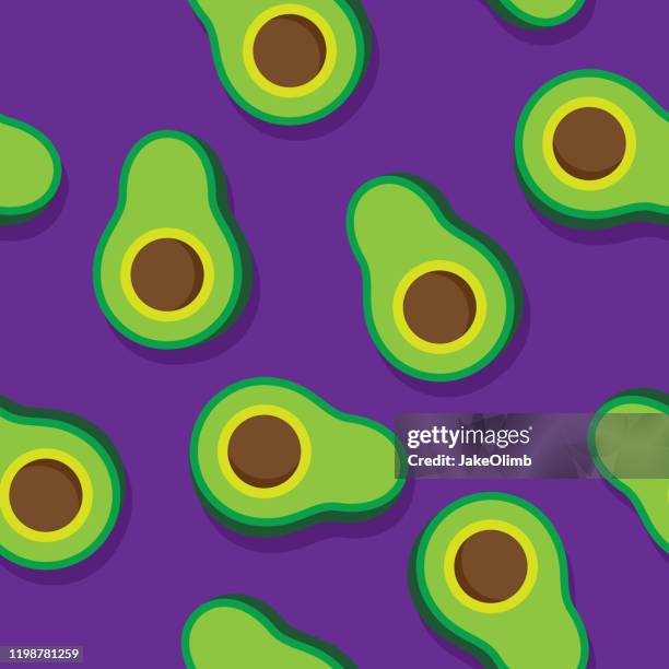 avocado pattern flat - guacamole stock illustrations