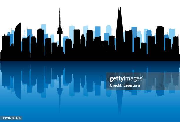 seoul (all buildings are complete and moveable) - lotte world stock illustrations