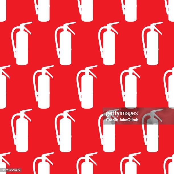 fire extinguisher pattern silhouette - fire drill stock illustrations