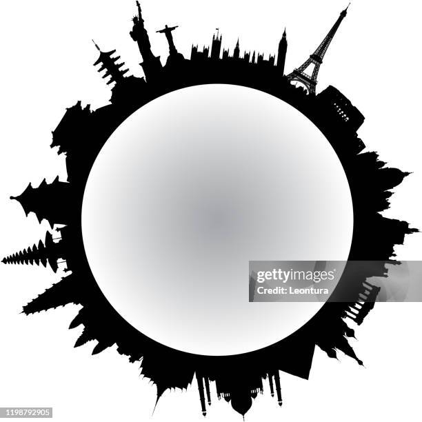 stockillustraties, clipart, cartoons en iconen met wereld monumenten (alle gebouwen zijn compleet en beweegbaar) - internationaal monument