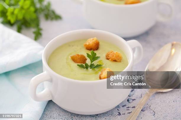 zucchini soup - courgette stock pictures, royalty-free photos & images