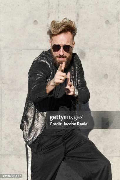 Francesco Facchinetti attends the Emporio Armani fashion show on January 11, 2020 in Milan, Italy.