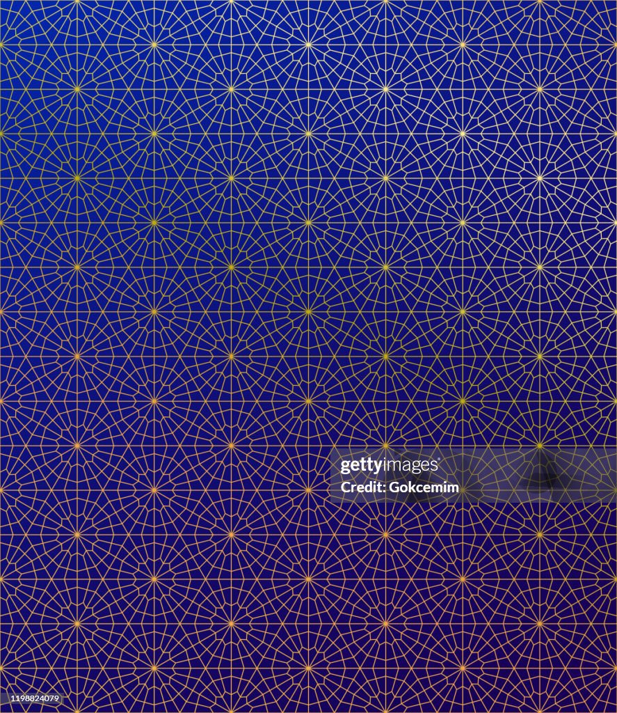 Gold Islamic Pattern on Gradient Background.
