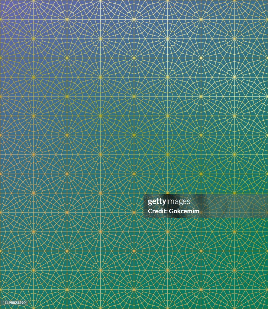 Islamic Pattern Gradiant Gold Islamic Pattern On Gradient Background High-Res Vector Graphic ...