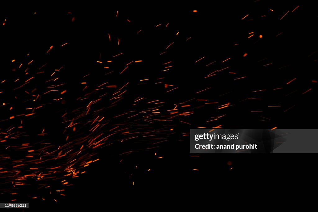 Firework spark in high speed with black background