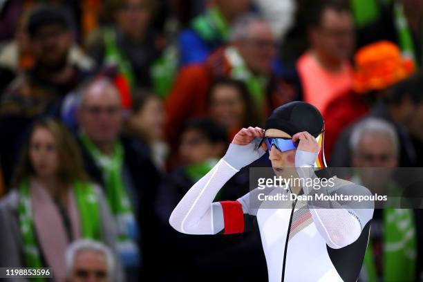 Jeremias Marx of Germany competes in the 500m Mens Final during the ISU European Speed Skating Championships at the Thialf Arena on January 11, 2020...