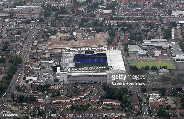 An aerial view of White Hart Lane home of Tottenham Hotspur Football Club on July 26, 2011 in London, England.