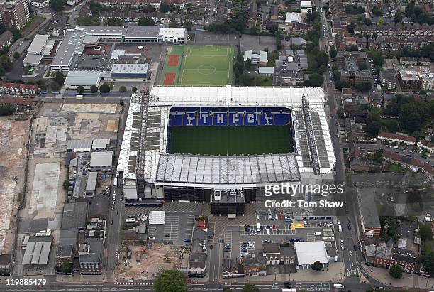 An aerial view of White Hart Lane home of Tottenham Hotspur Football Club on July 26, 2011 in London, England.