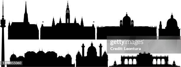 skyline von wien - österreichische kultur stock-grafiken, -clipart, -cartoons und -symbole