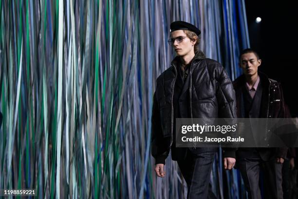 Model walks the runway at the Ermenegildo Zegna fashion show on January 10, 2020 in Milan, Italy.