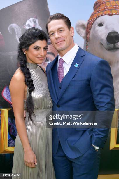 Shay Shariatzadeh and John Cena attend the Premiere of Universal Pictures' "Dolittle" at Regency Village Theatre on January 11, 2020 in Westwood,...