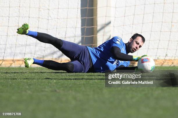 Alberto Brignoli of Empoli FC during the training session on February 5, 2020 in Empoli, Italy.