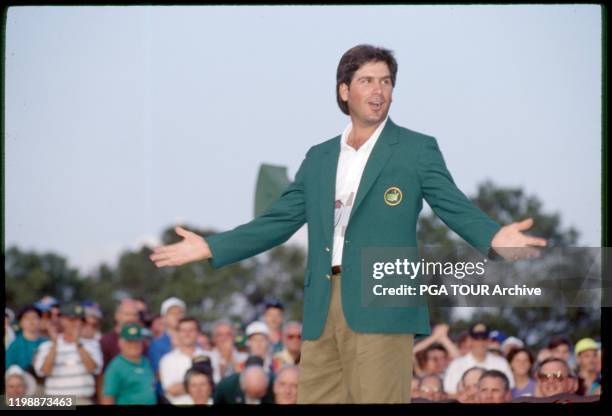 Fred Couples 1992 Masters Tournament - With Green Jacket Photo by Jeff McBride/PGA TOUR Archive via Getty Images