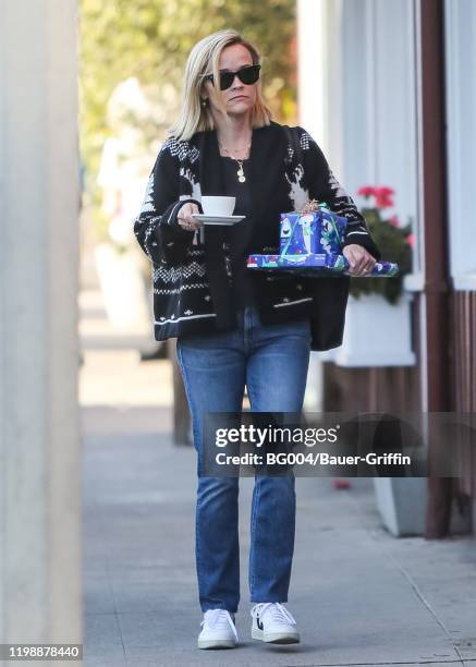 Reese Witherspoon is seen on February 05, 2020 in Los Angeles, California.