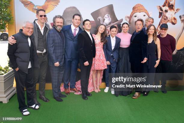 Vice Chairman of NBCUniversal Ron Meyer, producer Jeff Kirschenbaum, Michael Sheen, John Cena, Rami Malek, Carmel Laniado, Harry Collett, Selena...