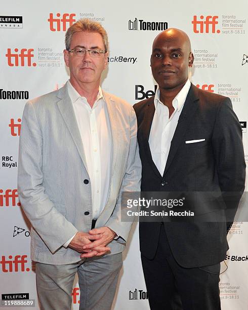 Of TIFF Piers Handling and Co-Director of TIFF Cameron Bailey attend the 2011 Toronto International Film Festival Opening Press Conference at Hyatt...