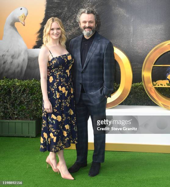 Michael Sheen and Anna Lundberg arrives at the Premiere Of Universal Pictures' "Dolittle" at Regency Village Theatre on January 11, 2020 in Westwood,...
