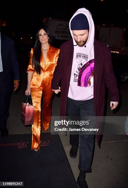 Kacey Musgraves and Ruston Kelly seen on the streets of Manhattan on February 5, 2020 in New York City.