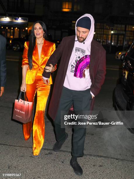 Kacey Musgraves and Ruston Kelly are seen on February 05, 2020 in New York City.