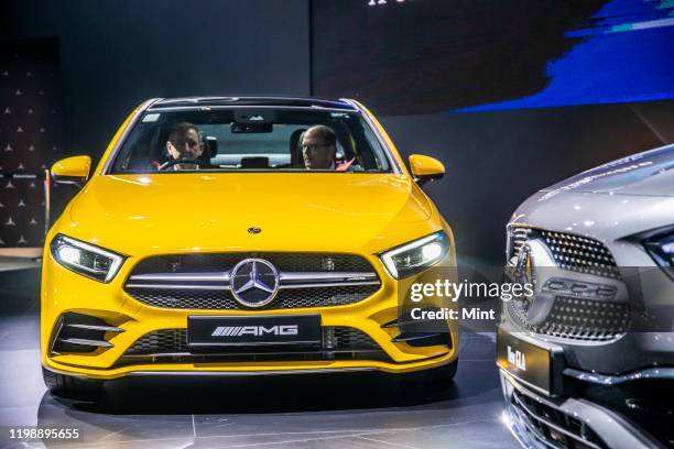 Mercedes Benz A-class Limousine during Auto Expo 2020, on February 5 in Greater Noida, India.