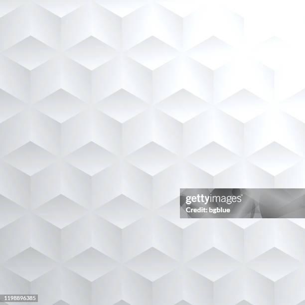 abstract bright white background - geometric texture - white 3d abstract hexagon stock illustrations