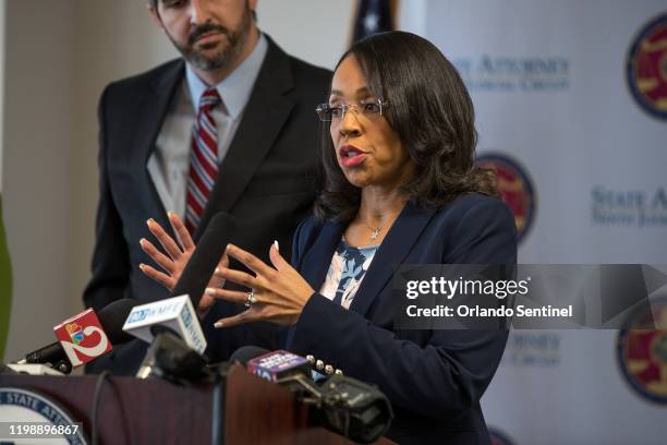 Orange-Osceola State Attorney Aramis Ayala speaks at a news conference in September 2019. Her office indicted 14-year-old Vamari Bostic on a murder...