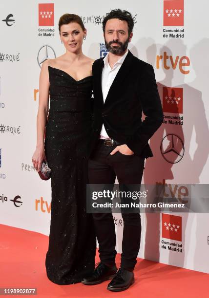 Actress Marta Nieto and director Rodrigo Sorogoyen attends the red carpet during 'Jose Maria Forque Awards' 2020 at Ifema on January 11, 2020 in...